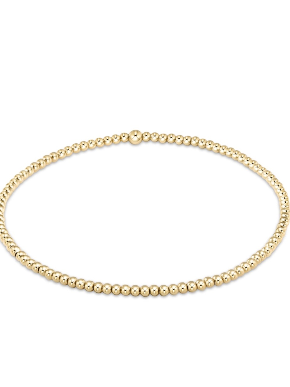 enewton Women’s Classic Gold Beaded 2mm Stretch Bracelet